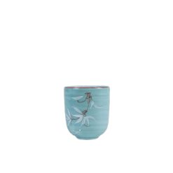 Cốc trà xanh xanh ngọc vẽ trúc Bát Tràng Rộng 6.5cm x Cao 7.5cm