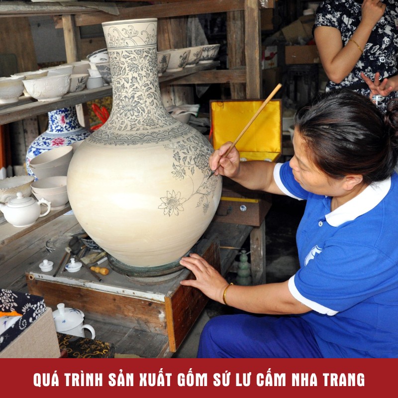 Quá trình sản xuất gốm sứ Lư Cấm Nha Trang