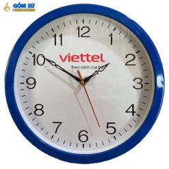 dong ho treo tuong mau xanh duong kim rong in logo viettel 14